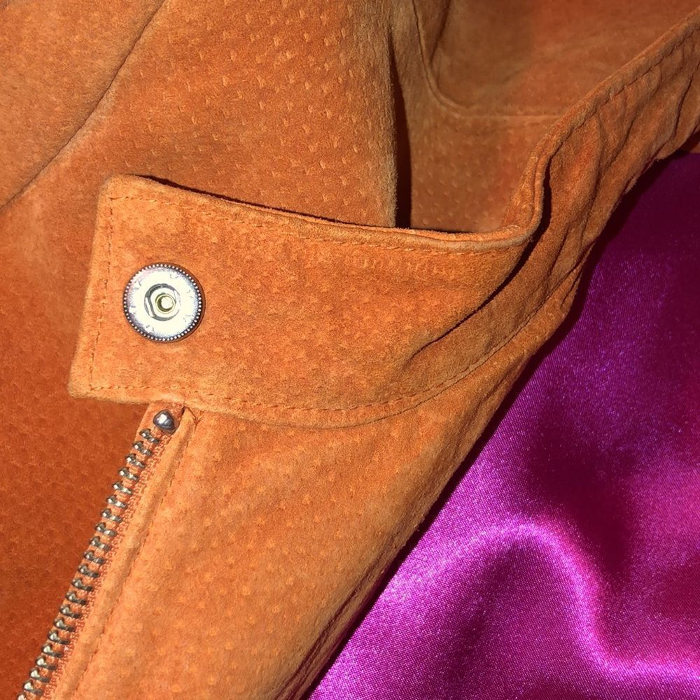 Wilsons Leather XL Burnt Orange Genuine Suede Leather Jacket - Picture 17 of 17